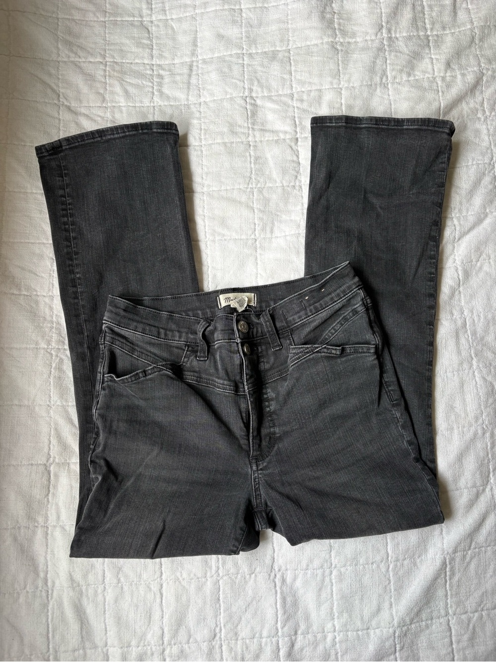 Madewell Mid Rise Kick Out Crop Black Jeans Women’s 27